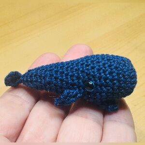 HANDMADE Crochet Tiny Amigurumi Whale in Blue